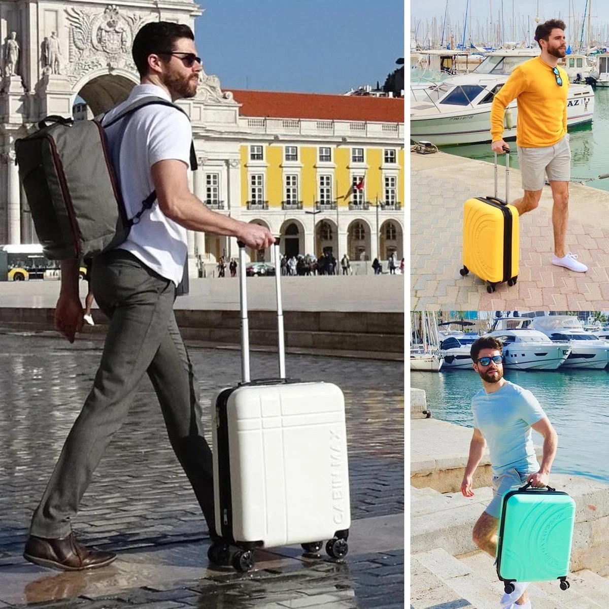 CabinMax Velocity Handbagage Koffer - Uitbreidbaar Trolley 44L - Harde Reiskoffer - 55x40x20/25 Cm - Lichtgewicht - Groot Capaciteit - Geel - Afbeelding 2