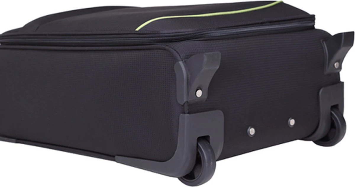 Decent Handbagage Koffer / Trolley / Reiskoffer - 50 Cm - 35 Liter - Polyester - Super-Light - Zwart - Afbeelding 2