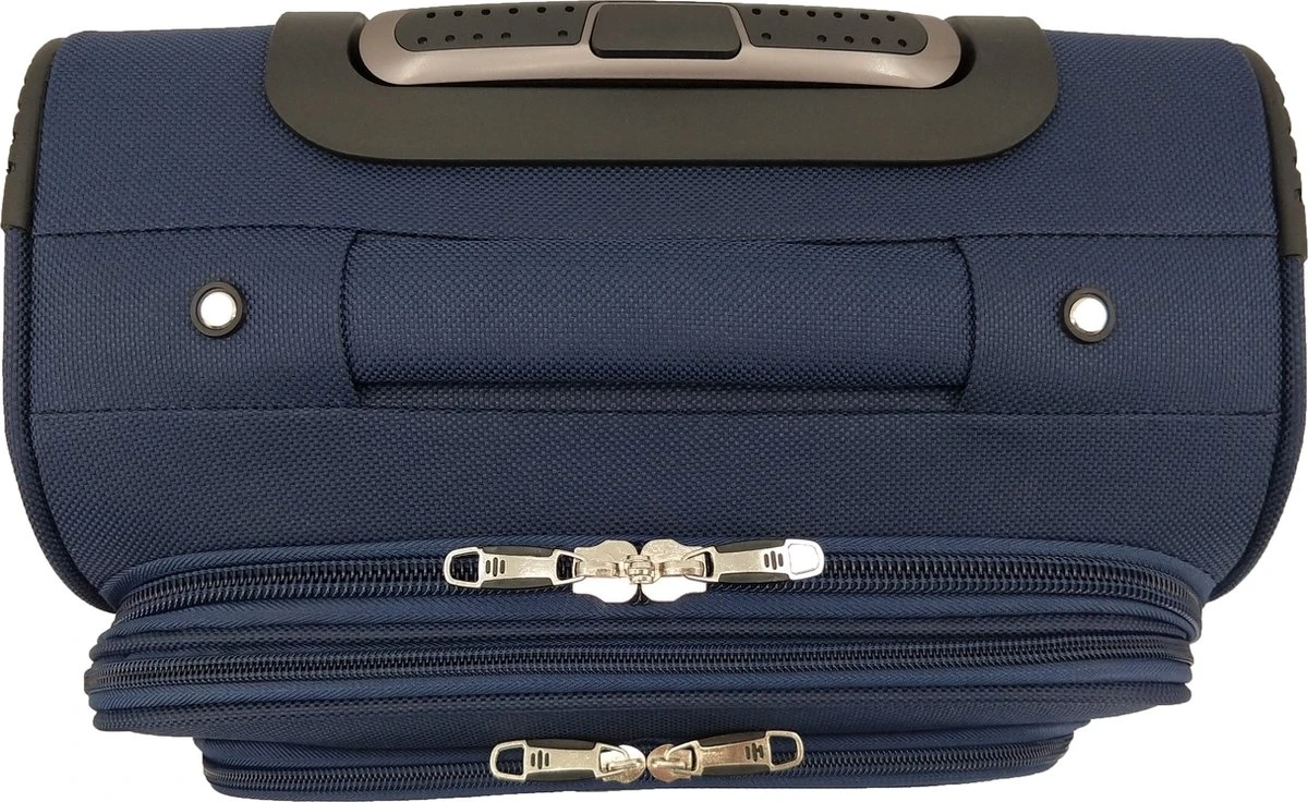 SB Travelbags Bagage Stoffen Koffer 75cm 4 Wielen Trolley - Blauw - Afbeelding 7