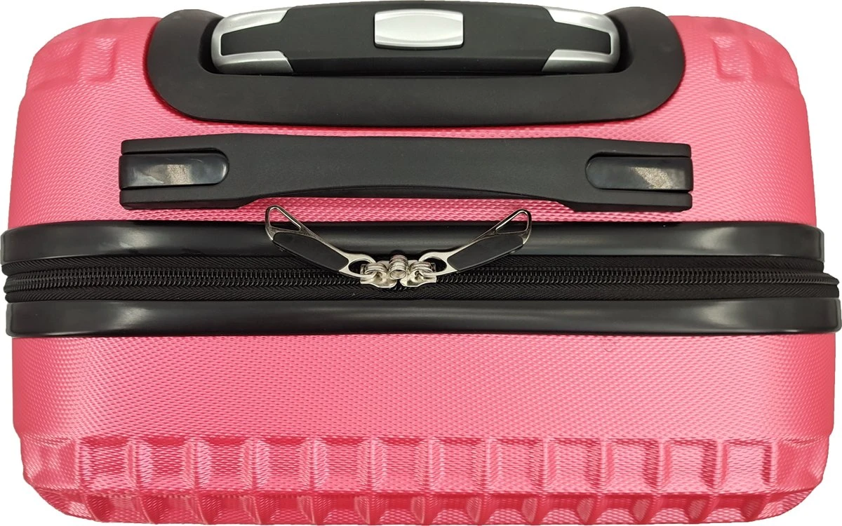 SB Travelbags Handbagage Koffer 55cm 4 Wielen Trolley - Roze - Afbeelding 7