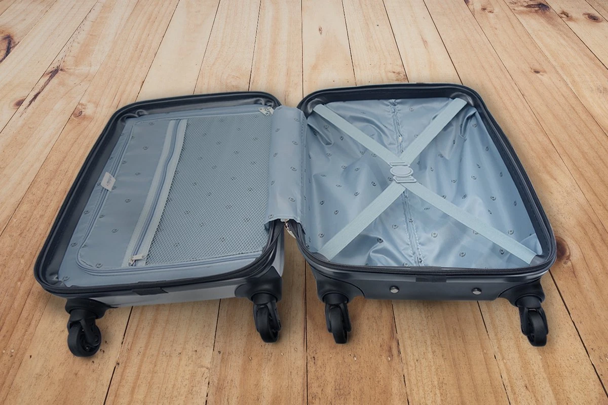 MuchoWow® Koffer - Marmer - Groen - Lijn - Past Binnen 55x40x20 Cm En 55x35x25 Cm - Handbagage - Trolley - Fotokoffer - Cabin Size - Print - Afbeelding 7