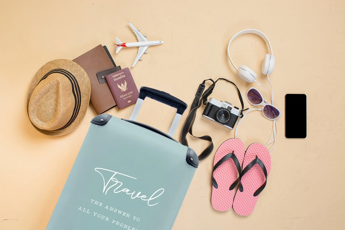 MuchoWow® Koffer - Spreuken - Quotes - The Answer To All Your Problems - Travel - Reizen - Past Binnen 55x40x20 Cm En 55x35x25 Cm - Handbagage - Trolley - Fotokoffer - Cabin Size - Print - Afbeelding 4