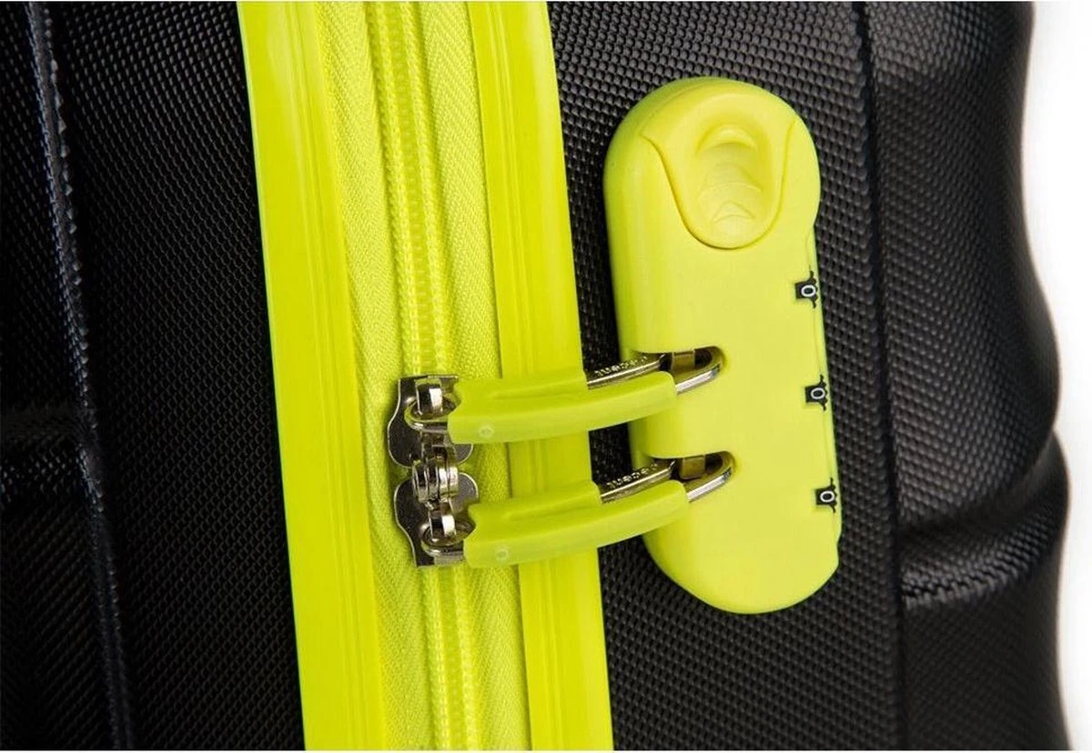 Decent Lumi Fix Handbagage Koffer - 55 Cm - Black/Lemon - Afbeelding 4