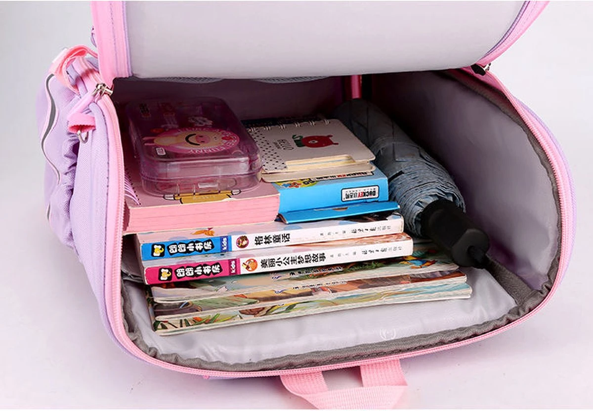 Kinder Rugzak - Rugtas Voor Meisjes - Kleuter - Peuter - Schooltas Basisschool - Eenhoorn Roze - Afbeelding 8