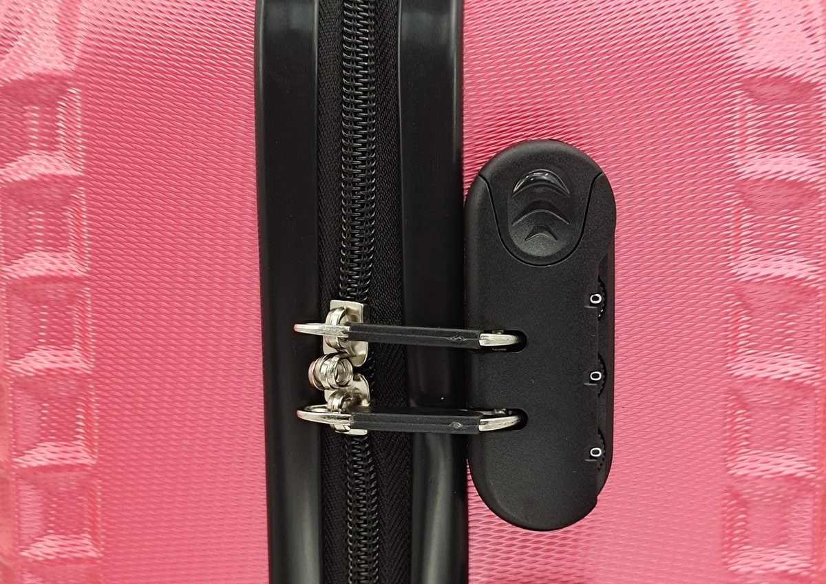 SB Travelbags Handbagage Koffer 55cm 4 Wielen Trolley - Roze - Afbeelding 4