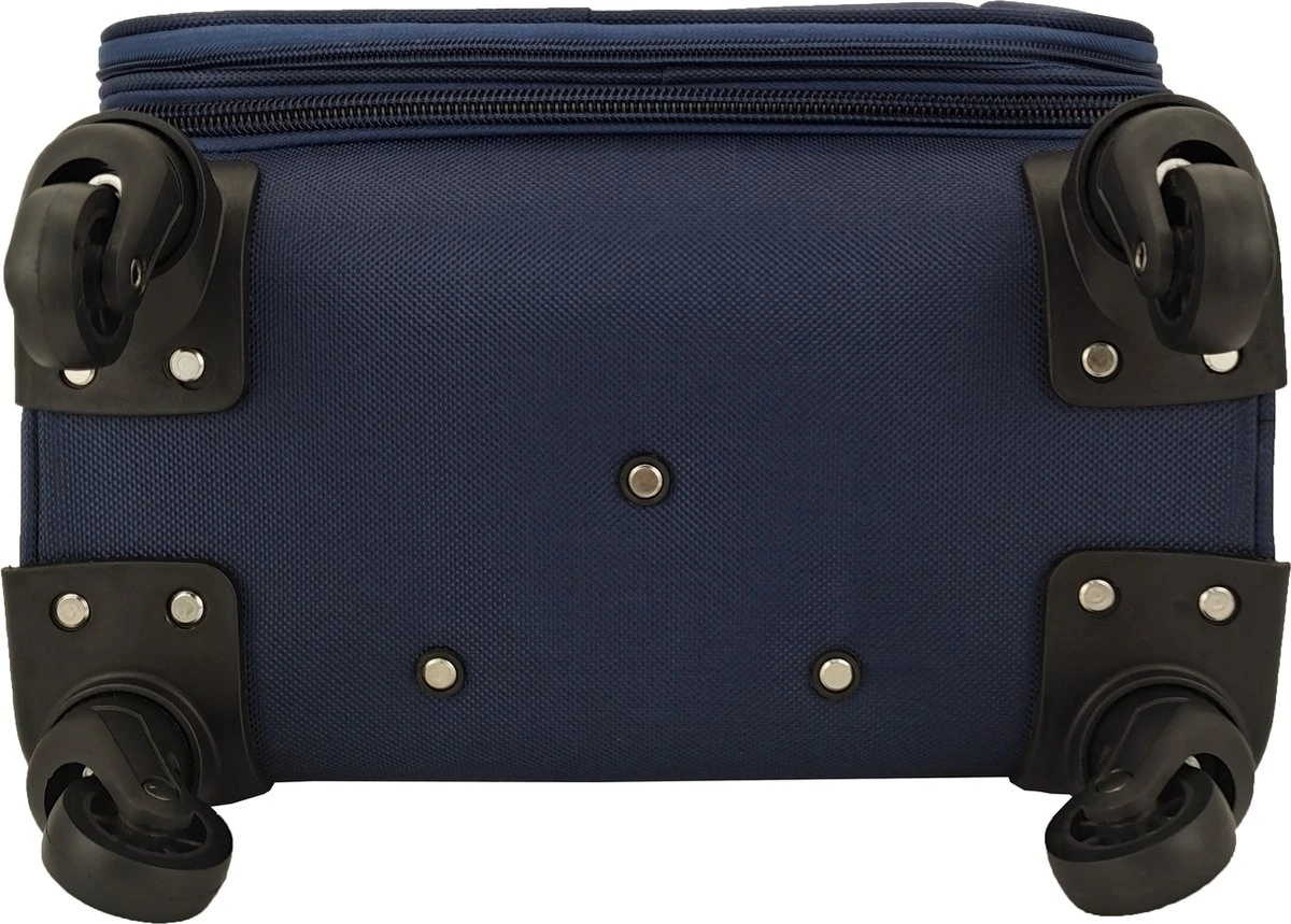 SB Travelbags Bagage Stoffen Koffer 75cm 4 Wielen Trolley - Blauw - Afbeelding 4
