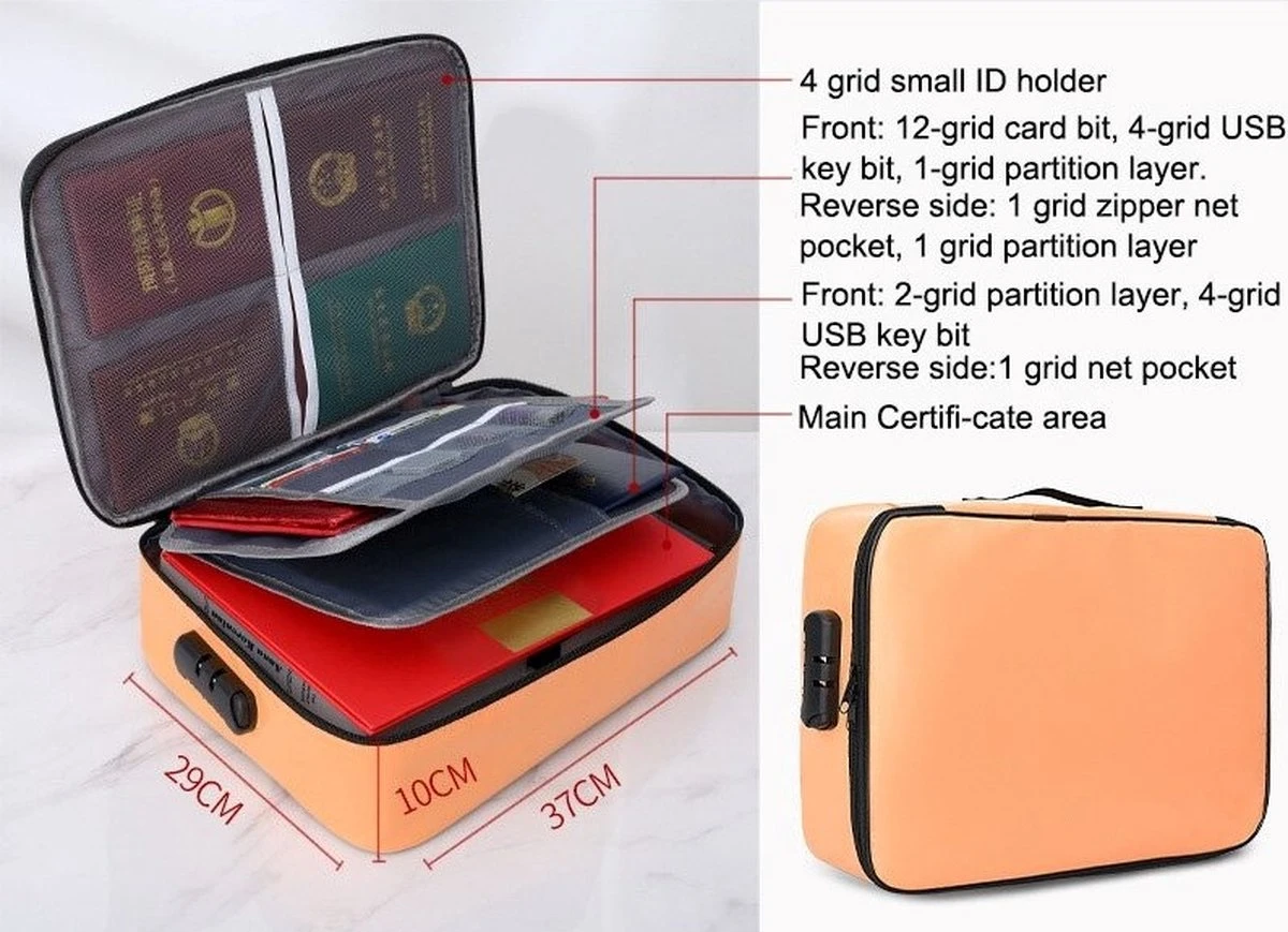 SONTRIX Brandwerende Koffer - Waterdicht - Brandwerend - Brandwerende Tas - Waterdichte Tas - Brandwerende Documententas - Tas - Handtas - Zwart - Afbeelding 7