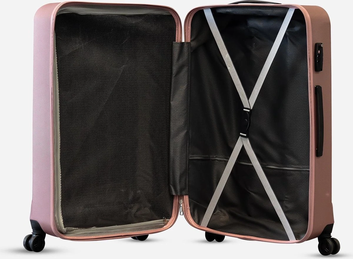 ©TROLLEYZ - Bali No.22 - Reiskoffer 78cm Met TSA Slot - Dubbele Wielen - 360° Spinners - 100% ABS - Reiskoffer In Cosmopolitan Pink - Afbeelding 4