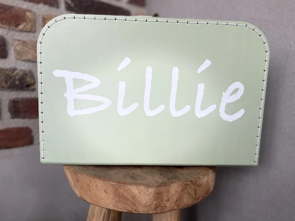 Merkloos Koffertje Karton Groen Maat L Met Eigen Opdruk - Met Naam - Afbeelding 4