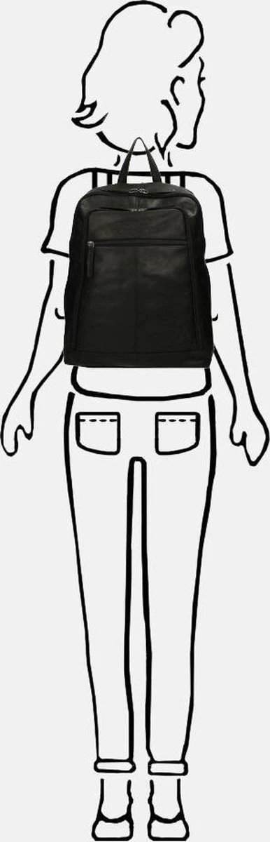 Chesterfield James Leren Laptop Rugzak - 14 Inch - Zwart - Afbeelding 8