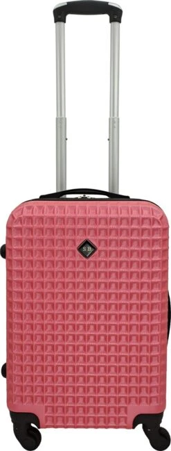 SB Travelbags Handbagage Koffer 55cm 4 Wielen Trolley - Roze