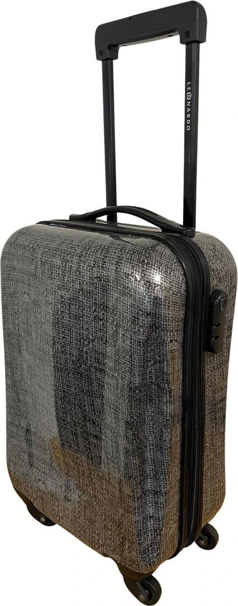 Leonardo Handbagage Koffer - 51x31x20 - Alle Vliegmaatschappijen - Hardcase - Cijferslot - Reiskoffer - Lichtgewicht Koffer - Grey