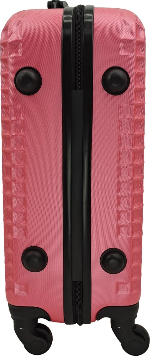 SB Travelbags Handbagage Koffer 55cm 4 Wielen Trolley - Roze - Afbeelding 3