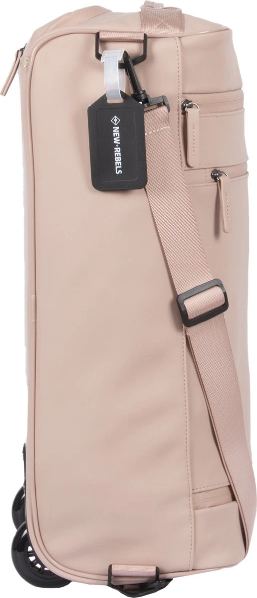 New Rebels® Harper Reistas / Weekendtas Geschikt Voor Handbagage - Waterafstotend Polyutheraan - Trolley Met Wielen En Reflectiedetails - Oud Roze - 29L - Afbeelding 2