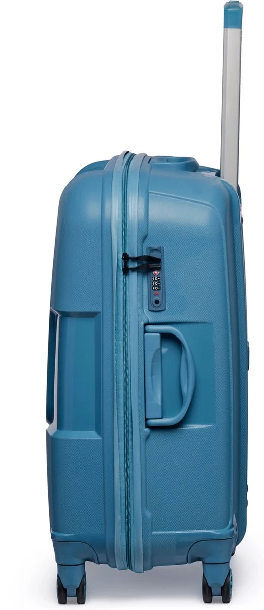 ©TROLLEYZ - Venice No.10 - Reiskoffer - 69cm Met TSA Slot - Dubbele Wielen - 360° Spinners - 100% Polypropyleen - Reiskoffer In Ice Blue - Afbeelding 11