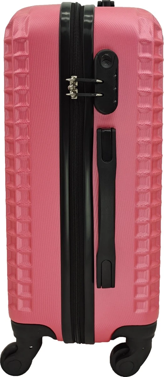 SB Travelbags Handbagage Koffer 55cm 4 Wielen Trolley - Roze - Afbeelding 2