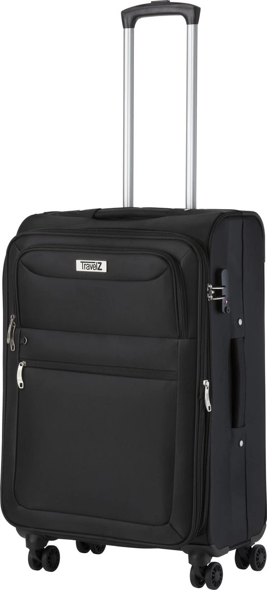 Travelz Softspinner TSA Reiskoffer 67cm - Zachte Reiskoffer Met Expander - Zwart