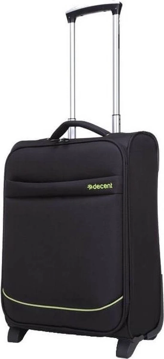 Decent Handbagage Koffer / Trolley / Reiskoffer - 50 Cm - 35 Liter - Polyester - Super-Light - Zwart - Afbeelding 5