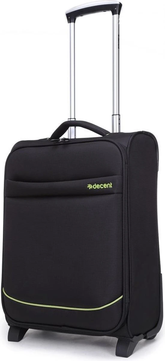 Decent Handbagage Koffer / Trolley / Reiskoffer - 50 Cm - 35 Liter - Polyester - Super-Light - Zwart - Afbeelding 20