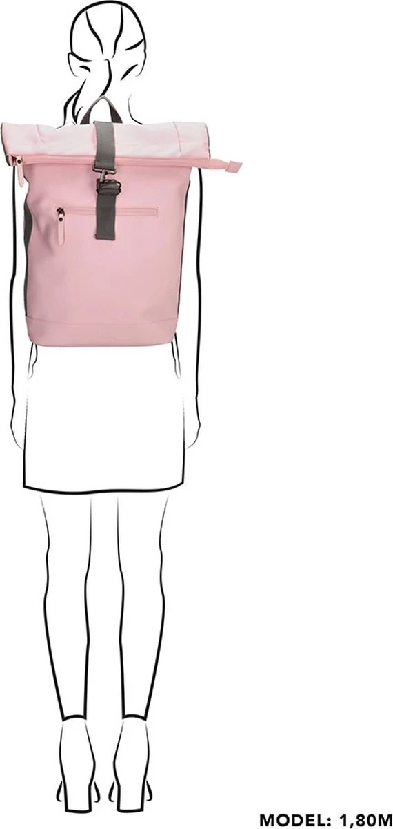 Charm London Neville Waterproof Roll Top Backpack Pink - Afbeelding 7