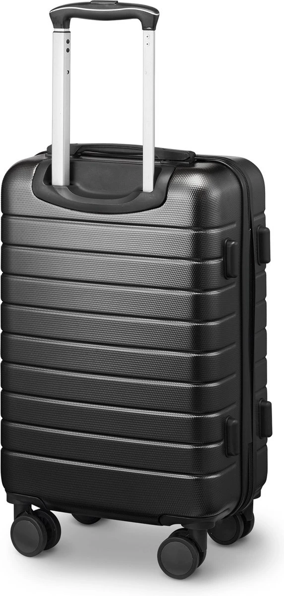 Swiss Alpine 2.0 - Handbagage Koffer - 55x35x20 Cm - 4 Wielen - Zwart - Afbeelding 2
