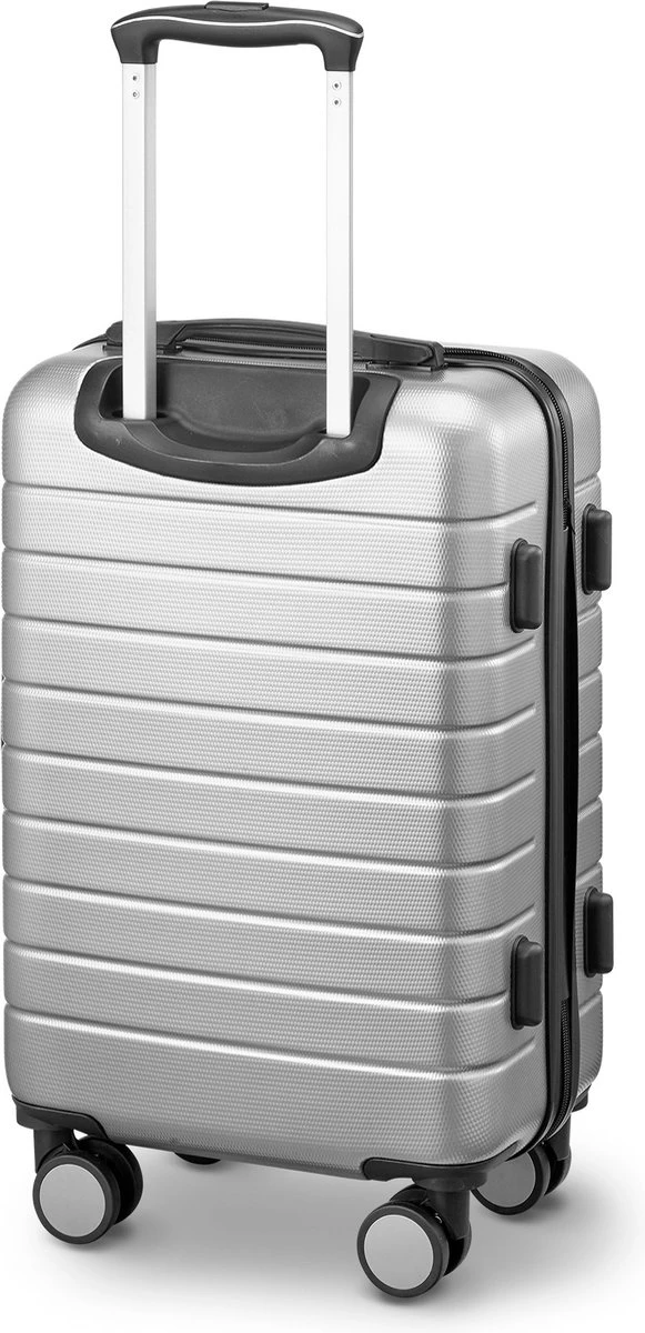 Swiss Alpine 2.0 - Handbagage Koffer - 55x35x20 Cm - 4 Wielen - Zilver - Afbeelding 2