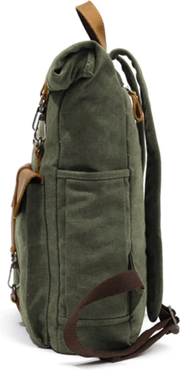MORGNTAU - Ukiyo - Rugzak - Backpack - Groen - Canvas - Leer - Afbeelding 2