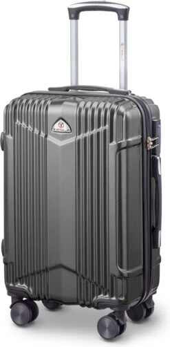 Tesla PC - Handbagage Koffer - 55x35x20 Cm - 4 Wielen - Grijs