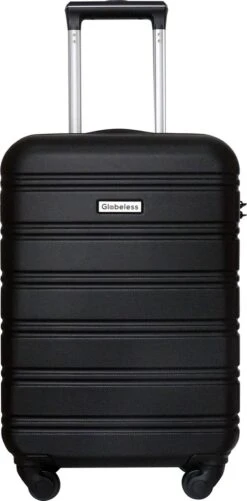 Globeless Handbagage Koffer - TSA Slot - 55x35x20cm - IATA Standaard Trolley - Zwart