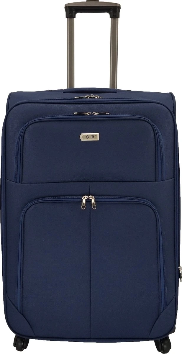 SB Travelbags Bagage Stoffen Koffer 75cm 4 Wielen Trolley - Blauw