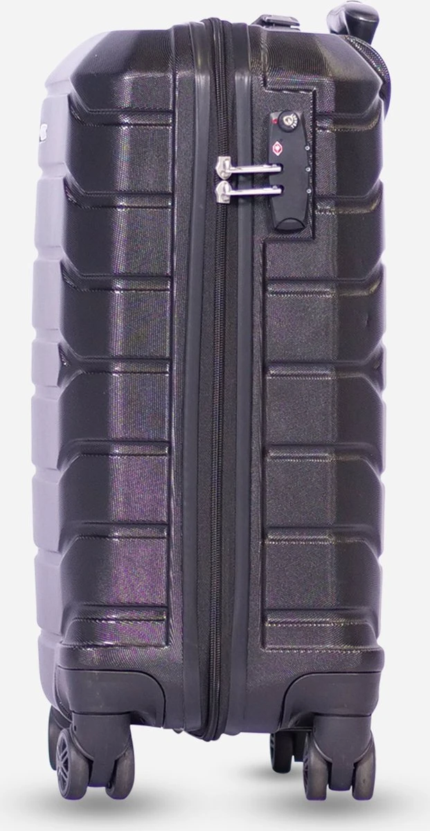 ©TROLLEYZ - Amsterdam LEGACY No.9 - Trolley - 55cm Met TSA Slot - Dubbele Wielen - 360° Spinners - 100% ABS - Handbagage Koffer In Night Black - Afbeelding 2