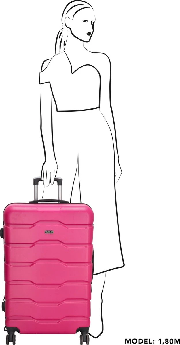 Beagles Originals Comfy Travel Grote Koffer - 74 Cm - Fuchsia - Afbeelding 7