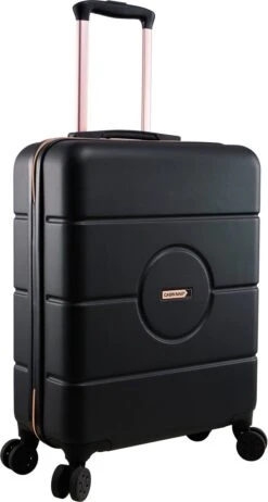 CabinMax Koffer - Handbagage 40L - Harde Reiskoffer - 55x40x20cm - Zwart/Roségoud