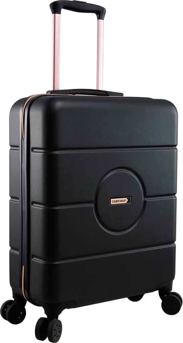CabinMax Koffer - Handbagage 40L - Harde Reiskoffer - 55x40x20cm - Zwart/Roségoud