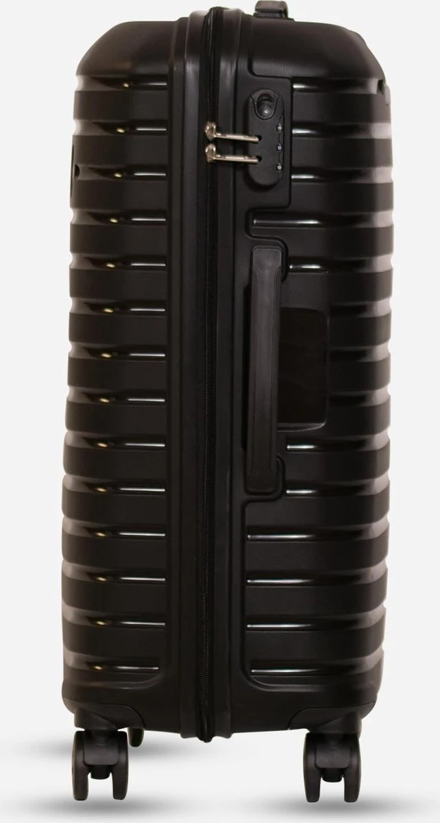 ©TROLLEYZ - Berlin No.11 - Reiskoffer 69cm Met Cijferslot - Dubbele Wielen - 360° Spinners - 100% Polypropyleen- Reiskoffer In Night Black - Afbeelding 9