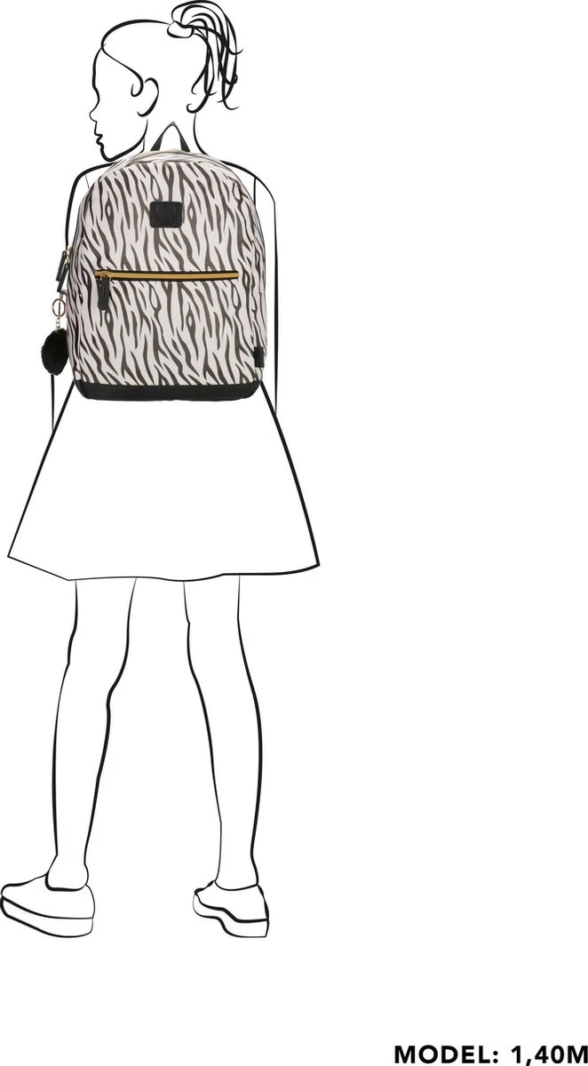 Beagles Originals Cool Originals Rugzak 13,3 Inch (29,4x16,6 Cm.) - Tijger Wit - Afbeelding 5