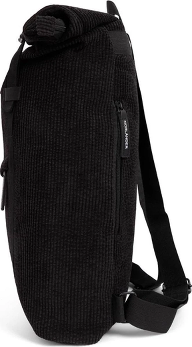 Norlander Vintage Ribbel Rugzak - Zwart - Corduroy - 28 Liter - Afbeelding 3