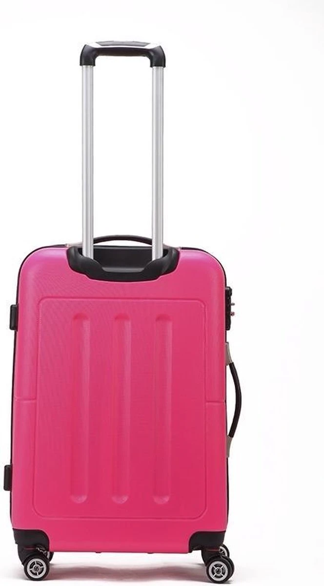 Decent Handbagage Koffer / Trolley / Reiskoffer - 50 Cm - 32 Liter - ABS - Neon-Fix - Roze - Afbeelding 3