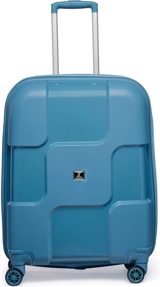 ©TROLLEYZ - Venice No.10 - Reiskoffer - 69cm Met TSA Slot - Dubbele Wielen - 360° Spinners - 100% Polypropyleen - Reiskoffer In Ice Blue