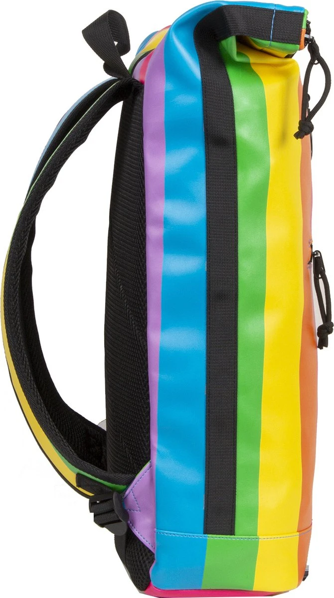 New Rebels® Mart - Rugtas - Regenboog - Waterbestendig - Roll-top - 151413121087.9 - 35x10x46cm - Rugzak / Backpack - Afbeelding 2