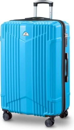 Tesla PC - Reiskoffer - 75 Cm - 4 Wielen - Licht Blauw