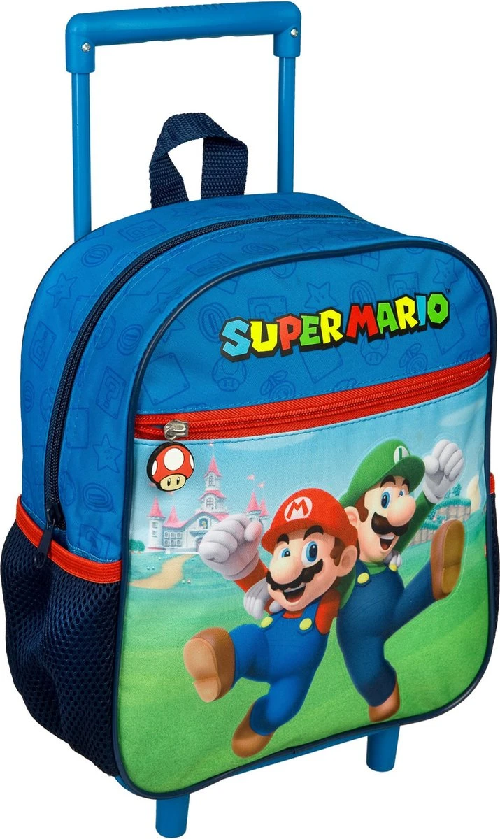 Super Mario Thema Trolley/reistas Rugzak Koffertje 28 Cm Voor Kinderen - Weekendtasje Voor Kinderen