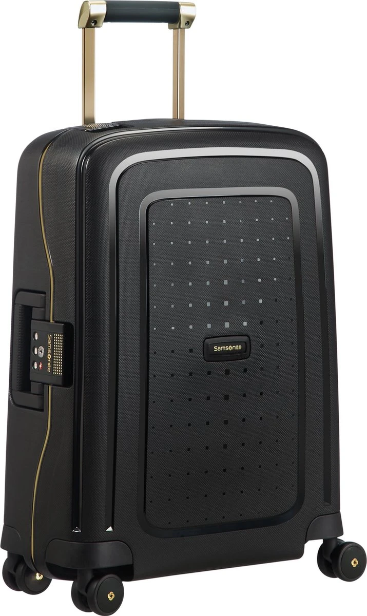 Samsonite Reiskoffer - S'Cure Dlx Spinner 55/20 (Handbagage) Black/Gold Deluscious