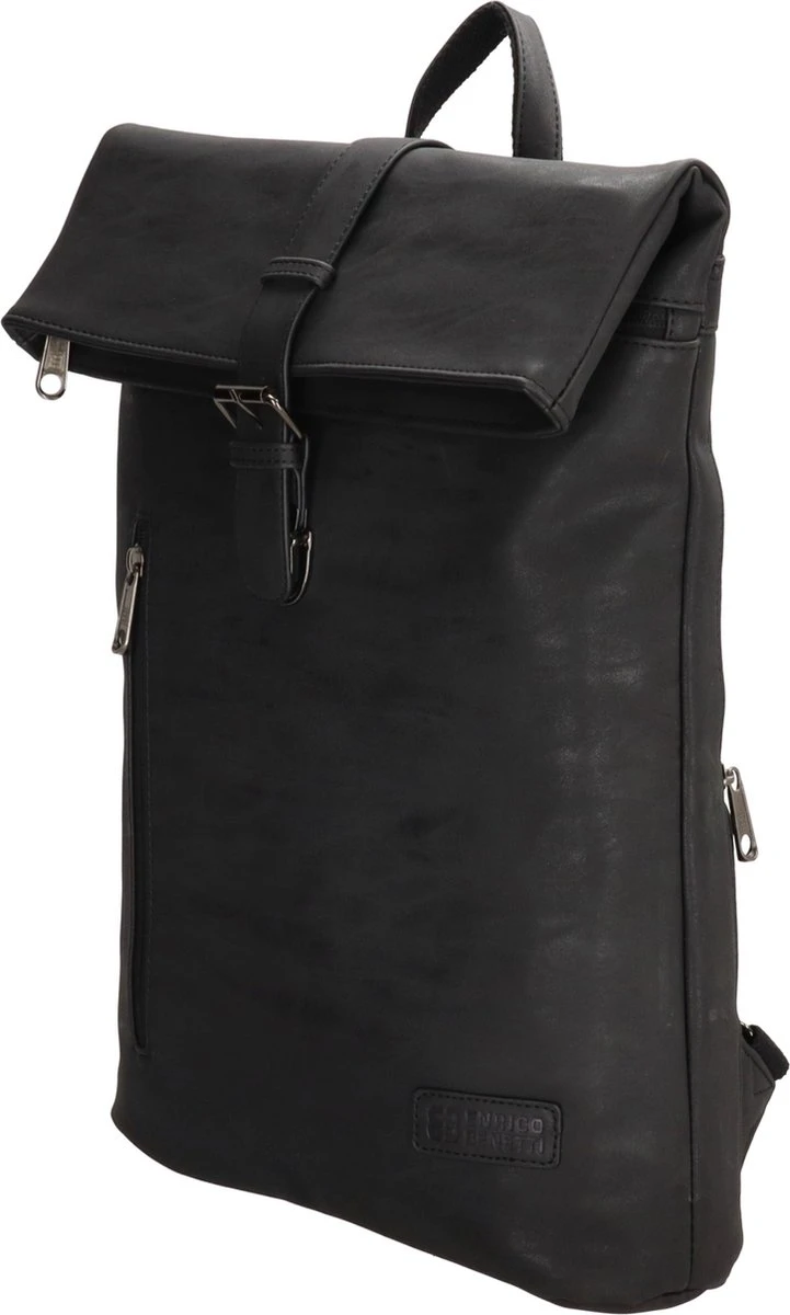 Enrico Benetti Rotterdam 66598 Laptop Rugzak / Businesstas Rolltop Rugzak 15" Laptopvak - Zwart - Afbeelding 2