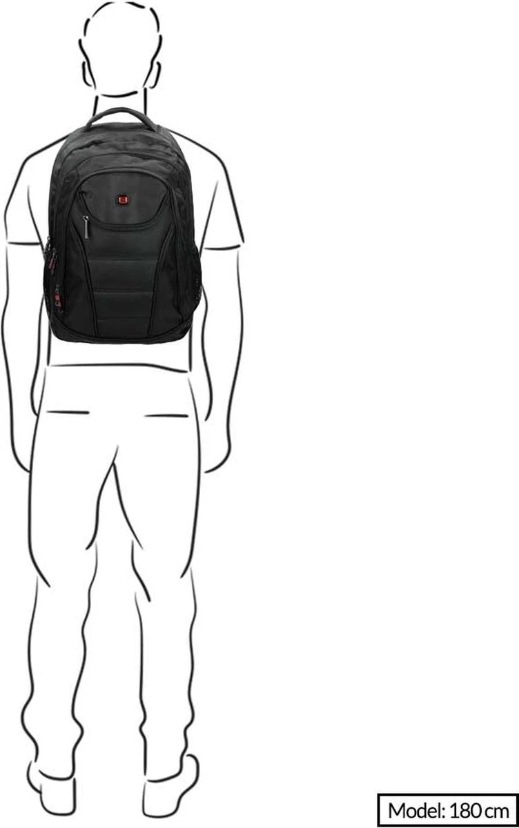 Enrico Benetti Cornell - Laptoprugzak 17 Inch - Zwart - Afbeelding 2