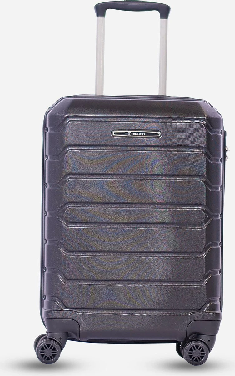 ©TROLLEYZ - Amsterdam LEGACY No.9 - Trolley - 55cm Met TSA Slot - Dubbele Wielen - 360° Spinners - 100% ABS - Handbagage Koffer In Night Black