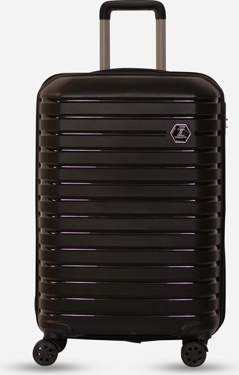 ©TROLLEYZ - Berlin No.11 - Reiskoffer 69cm Met Cijferslot - Dubbele Wielen - 360° Spinners - 100% Polypropyleen- Reiskoffer In Night Black - Afbeelding 8