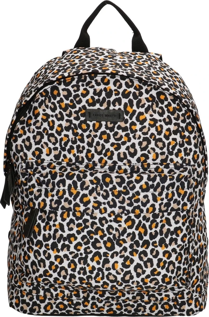 Enrico Benetti Bunbury Rugzak Met Tabletvak - 46139 - Panterprint Oker Geel