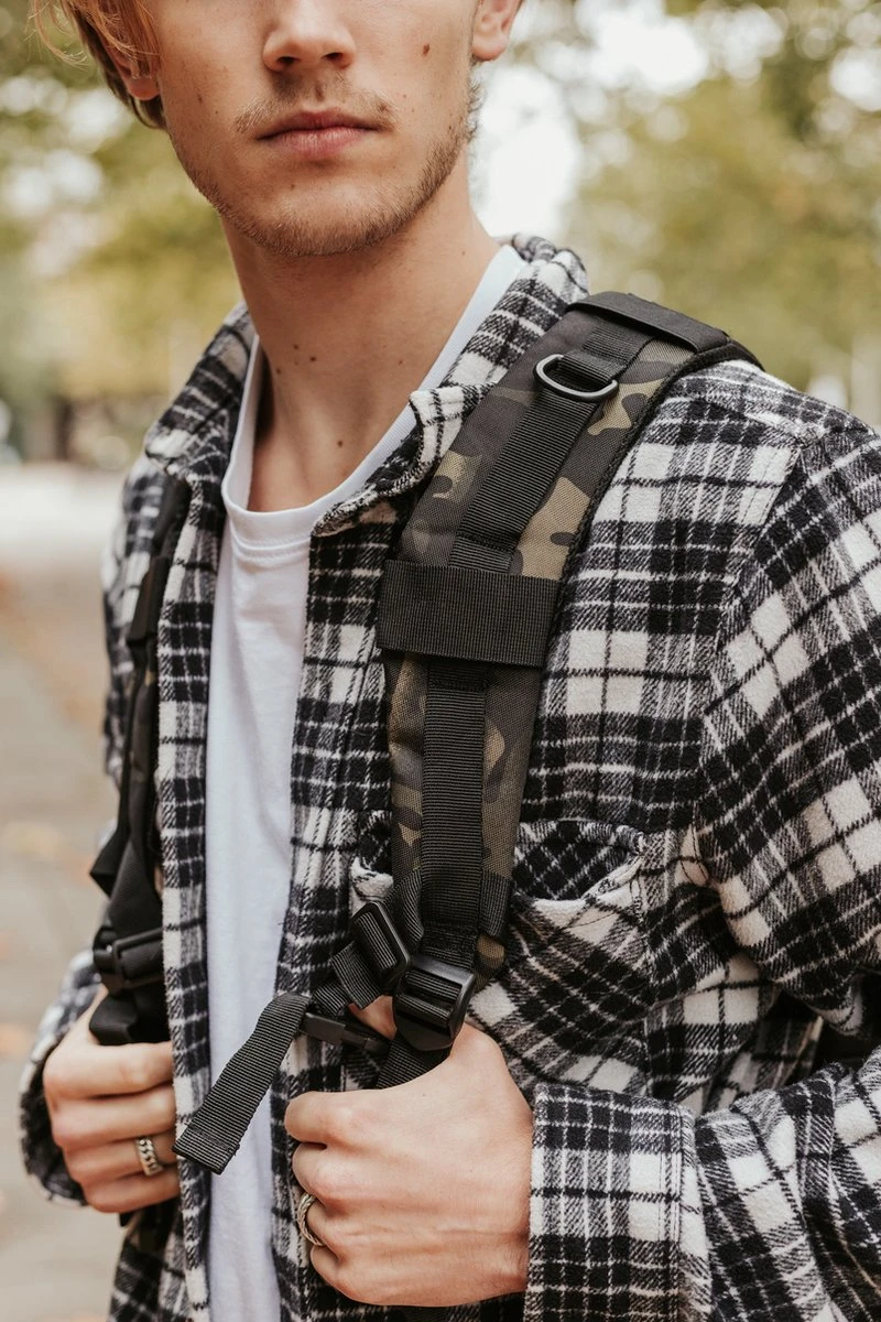 LAYSTON. - 45L Sport School Werk Rugtas - Sport Rugzak - Tactical Backpack - Waterafstotend - Camo Groen - Afbeelding 11