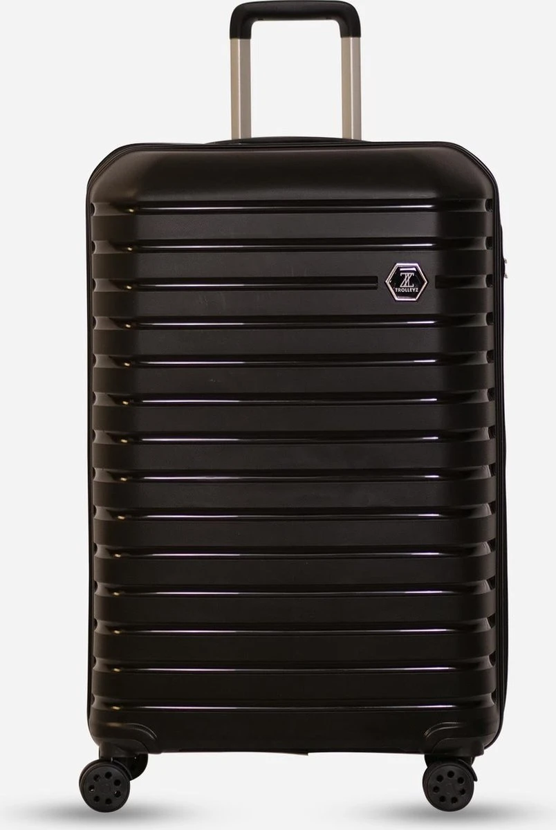 ©TROLLEYZ - Berlin No.11 - Reiskoffer 78cm Met Cijferslot - Dubbele Wielen - 360° Spinners - 100% Polypropyleen - Reiskoffer In Night Black
